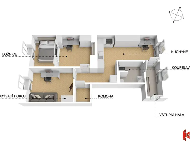 Prodej bytu 3+kk 61 m², Praha – náhled fotky 3