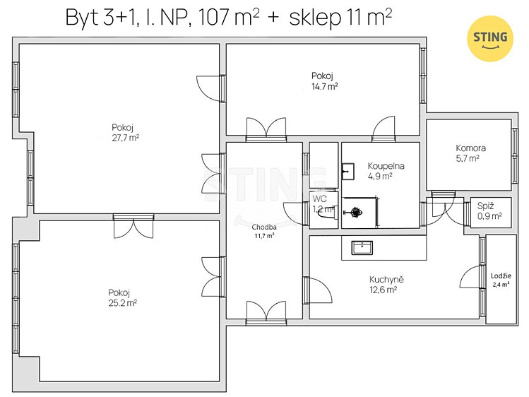 Квартира 3+1 на продаж, 105 м² (18 з 18)