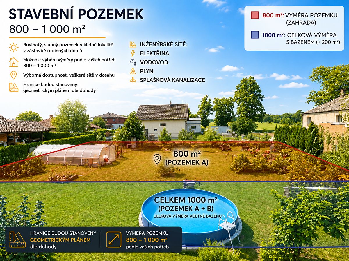 Prodej stavebního pozemku 1000 m²