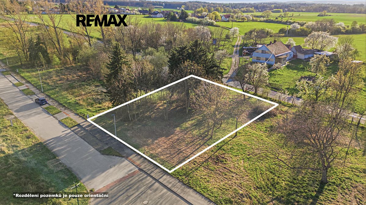 Prodej stavebního pozemku 1019 m², Žáky – fotka 1 z 3