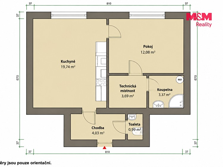 Квартира 2+kk на продаж, 45 м² (11 з 15)