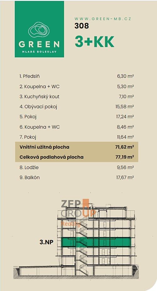 Prodej bytu 3+kk 77 m² – fotografie 3