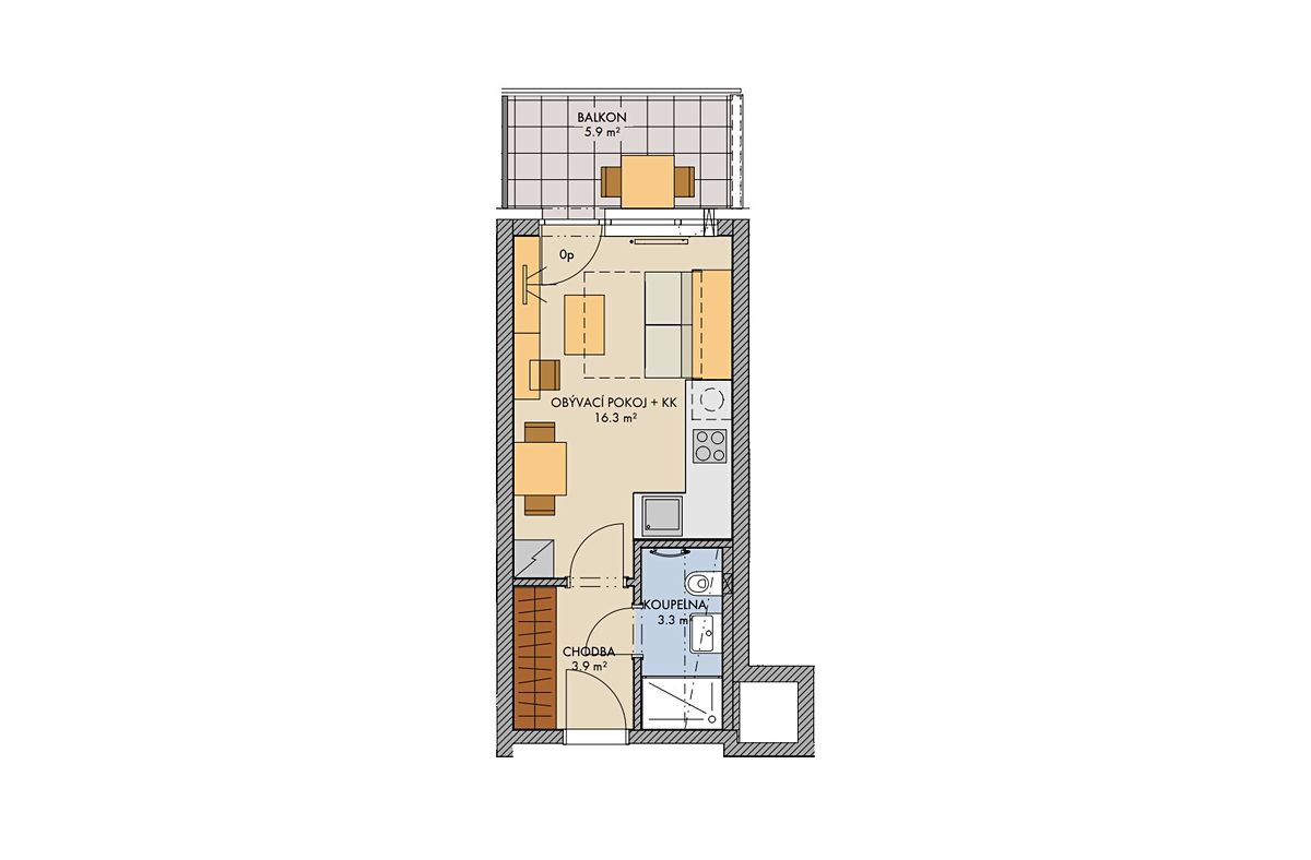Prodej bytu 1+kk 24 m² – fotografie 3