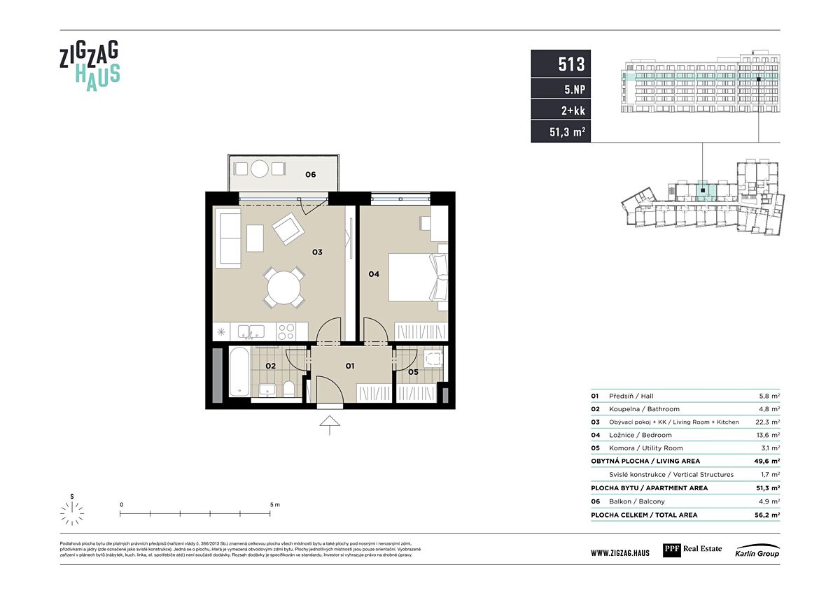 Prodej bytu 2+kk 50 m²