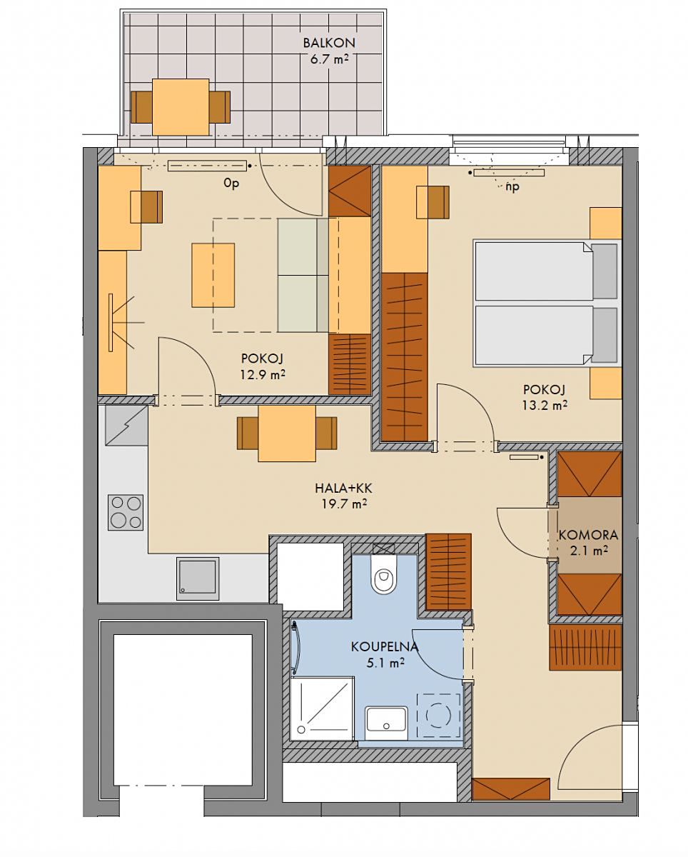 Prodej bytu 2+1 55 m² – fotografie 2