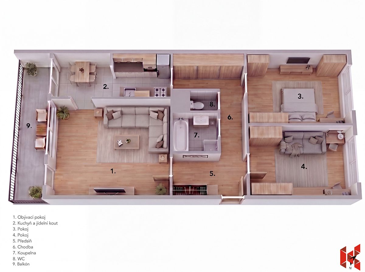 Prodej bytu 3+1 70 m² – fotografie 3