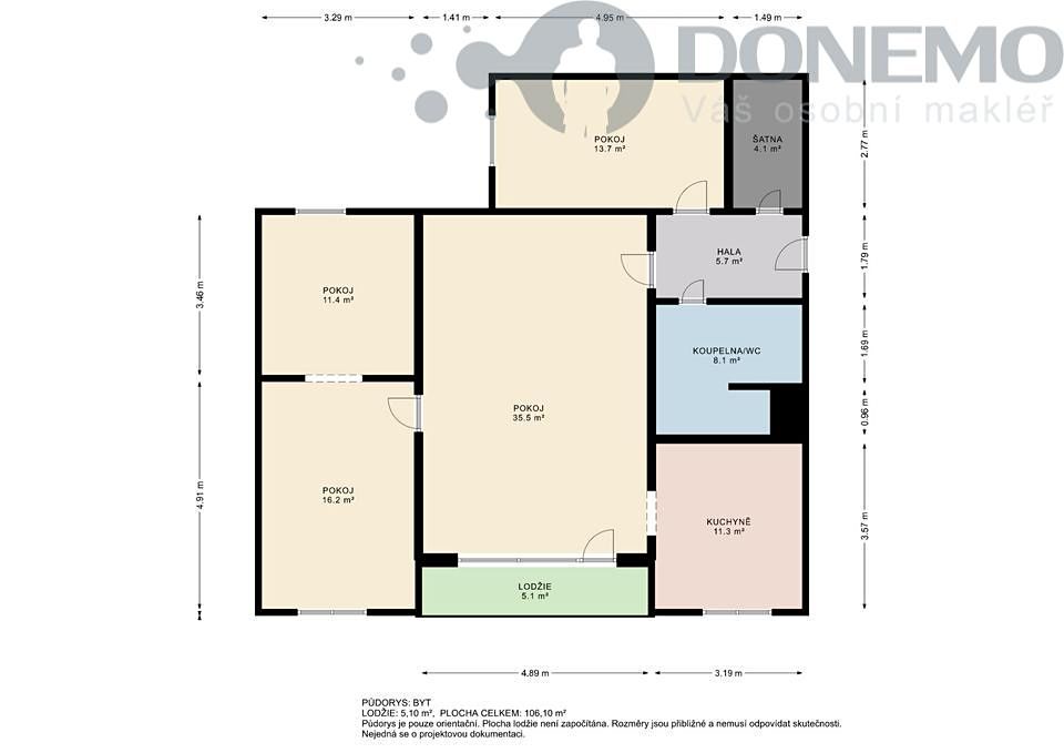 Pronájem bytu 4+1 76 m² – fotografie 3