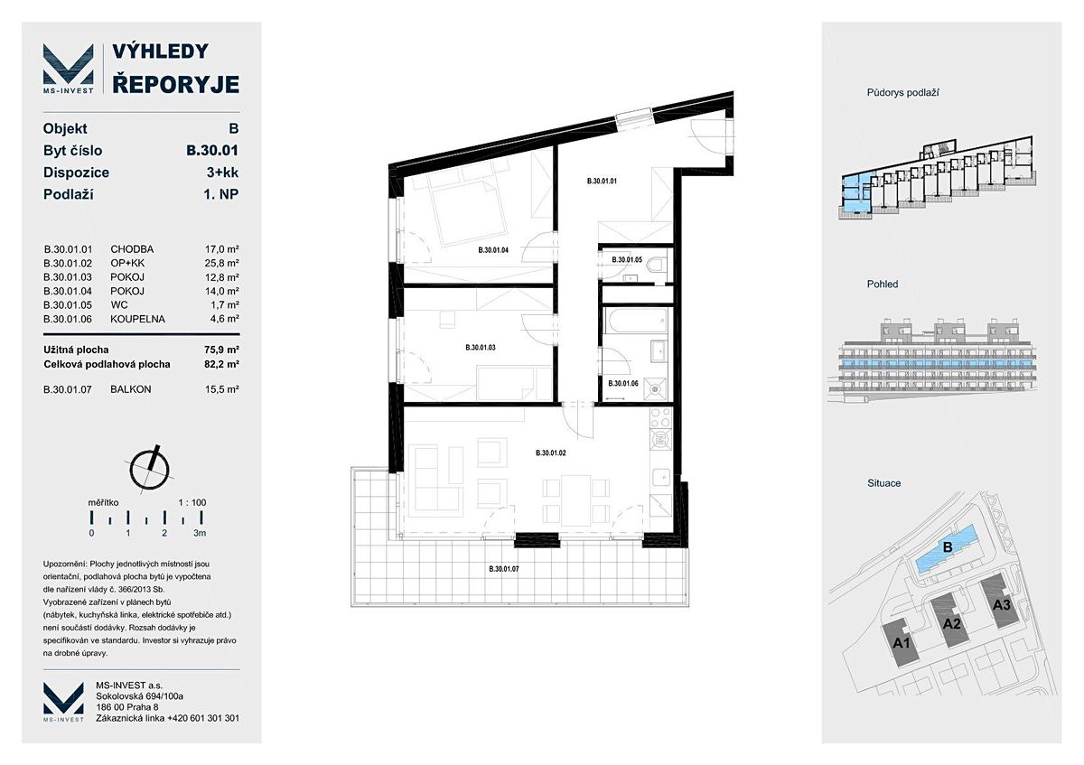 Prodej bytu 3+kk 76 m² – fotografie 4
