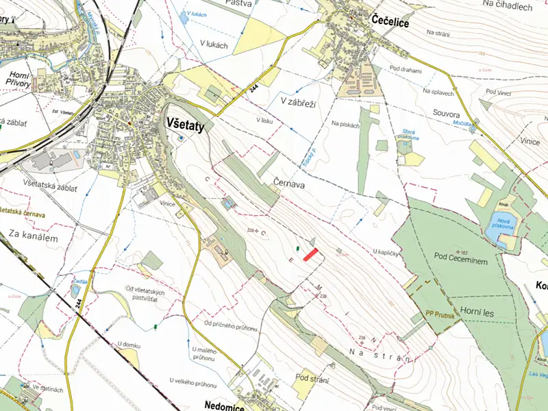 Prodej pole 2875 m², Všetaty – náhled fotky 2