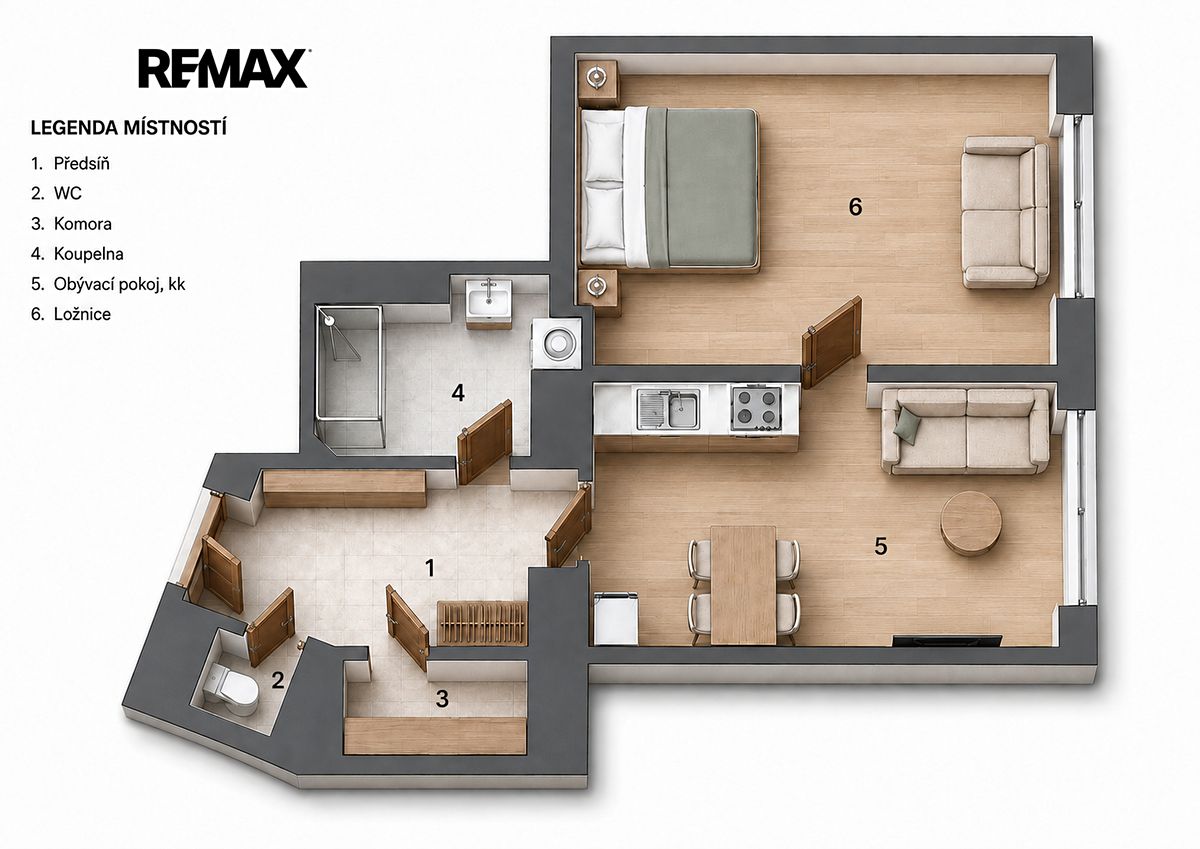 Pronájem bytu 2+kk 49 m² – fotografie 4