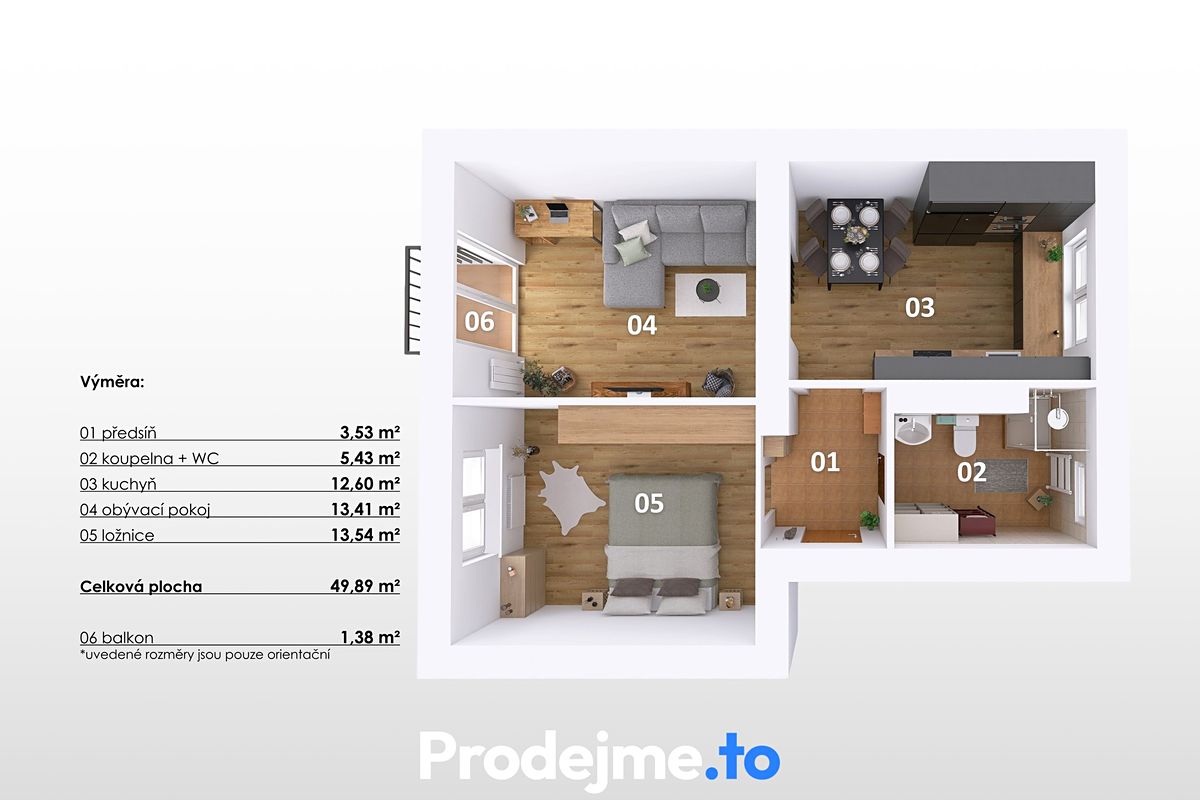 Prodej bytu 2+1 47 m² – fotografie 3