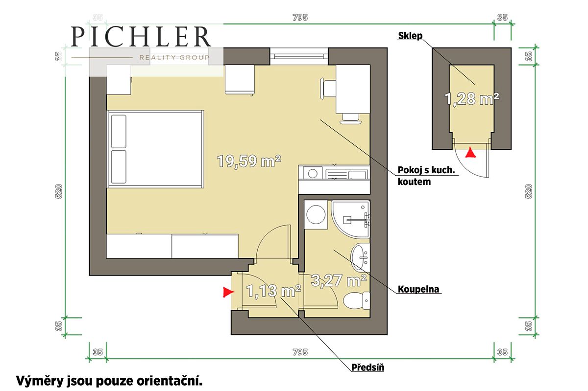 Prodej bytu 1+kk 24 m² – fotografie 3