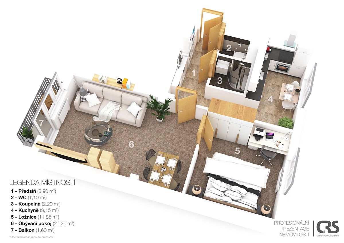 Pronájem bytu 2+1 50 m² – fotografie 3