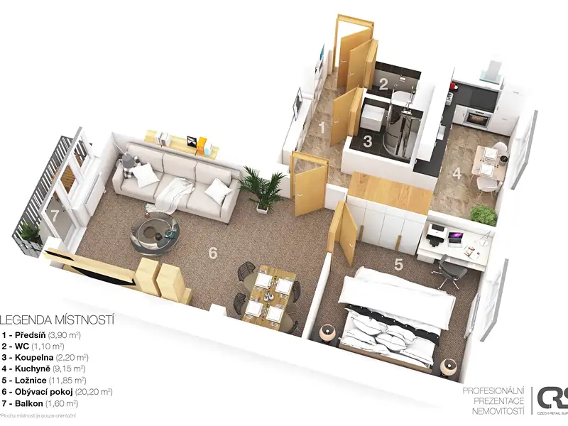 Pronájem bytu 2+1 50 m², Týnec nad Sázavou – náhled fotky 3