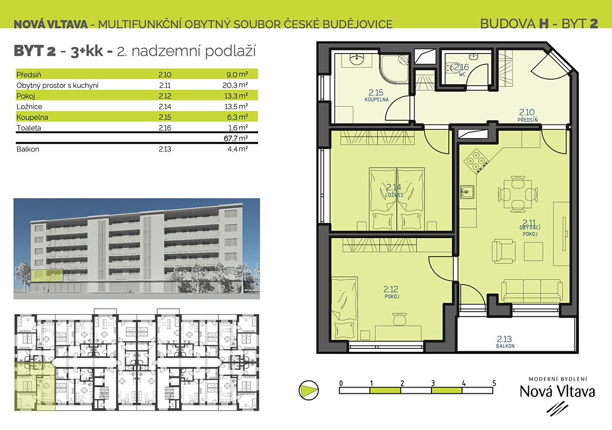 Pronájem bytu 3+kk 68 m² – fotografie 4