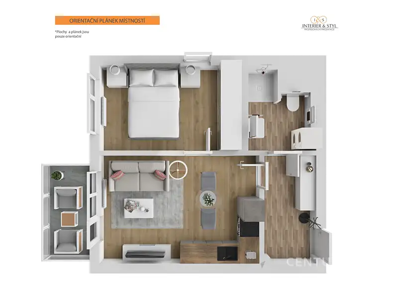 Pronájem bytu 2+kk 42 m², Praha – náhled fotky 3