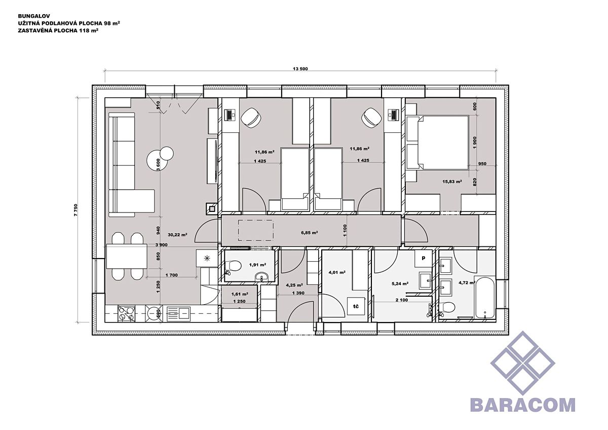 Prodej rodinného domu 98 m², pozemek 600 m² – fotografie 3