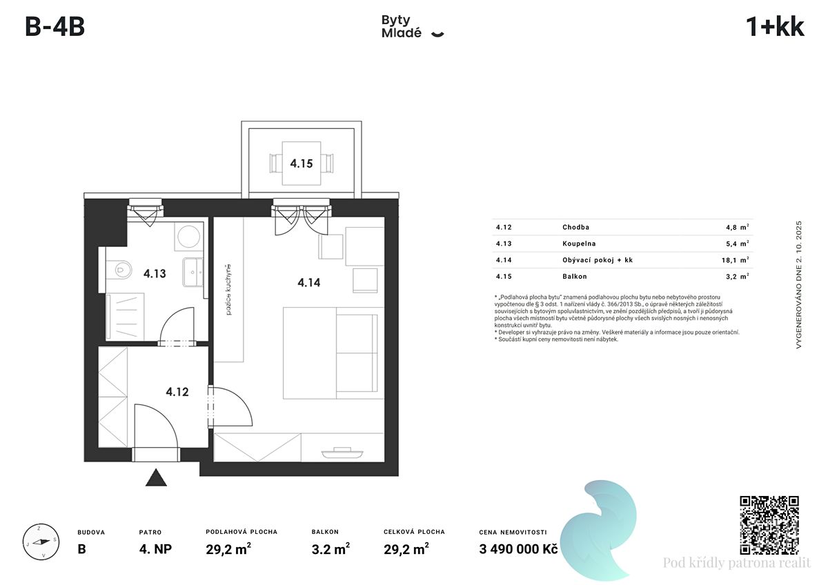 Prodej bytu 1+kk 30 m² – fotografie 5