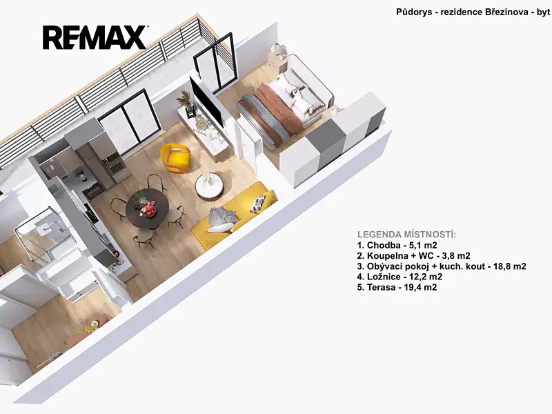 Pronájem bytu 2+kk 39 m², Prostějov – náhled fotky 2