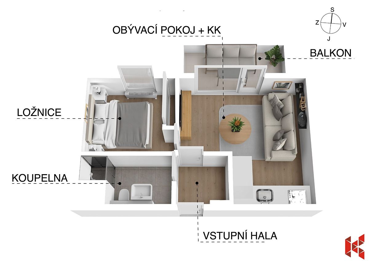 Prodej bytu 2+kk 33 m² – fotografie 3