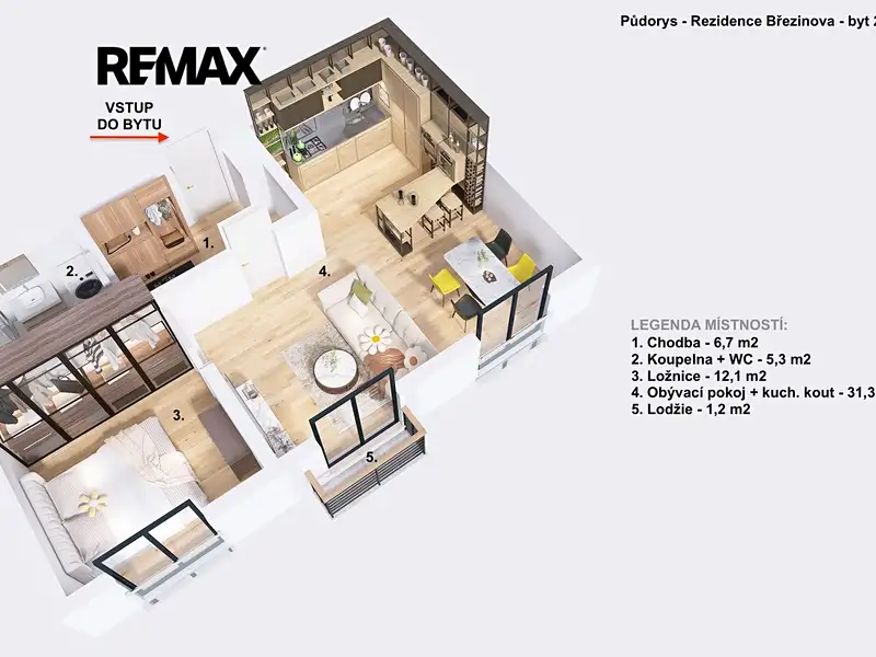 Pronájem bytu 2+kk 55 m², Prostějov – náhled fotky 3