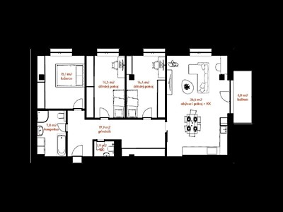 Prodej bytu 4+kk, 109 m² (3 z 16)