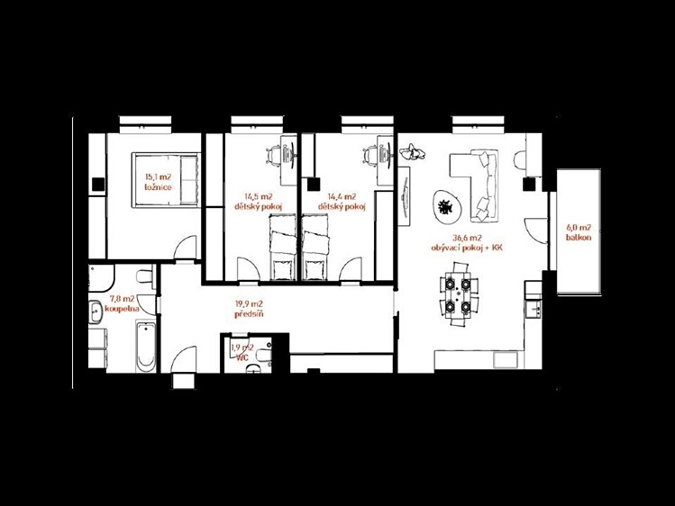 Prodej bytu 4+kk, 109 m² (3 z 16)