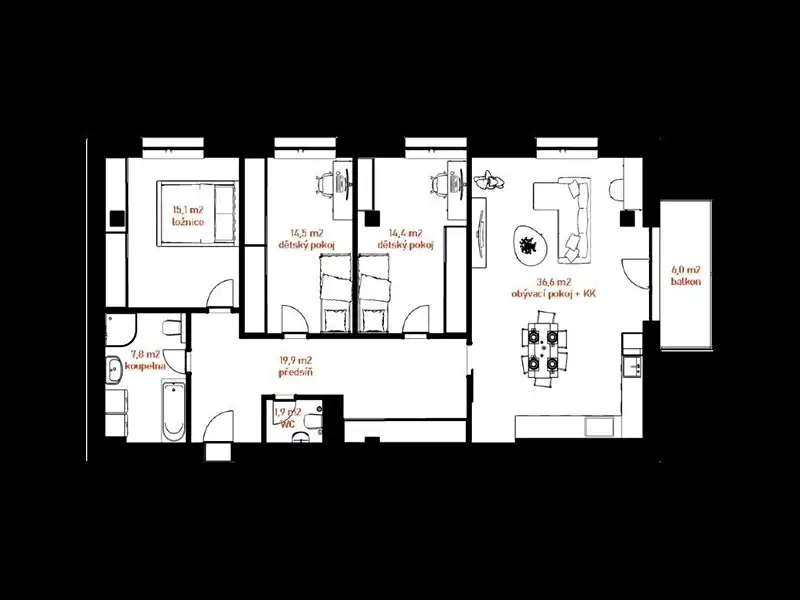 Prodej bytu 4+kk 109 m², Holešov – náhled fotky 3
