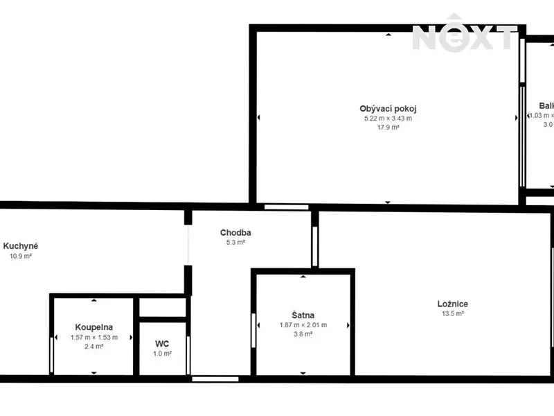 Prodej bytu 2+1 59 m², Meziboří – náhled fotky 3
