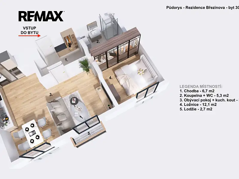 Pronájem bytu 2+kk 55 m², Prostějov – náhled fotky 2