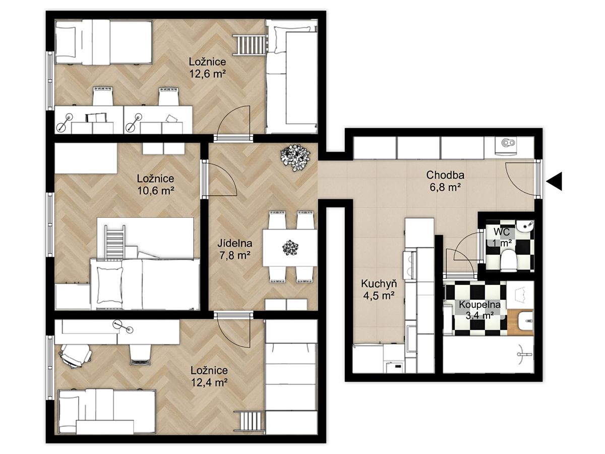 Prodej bytu 3+1 62 m² – fotografie 3