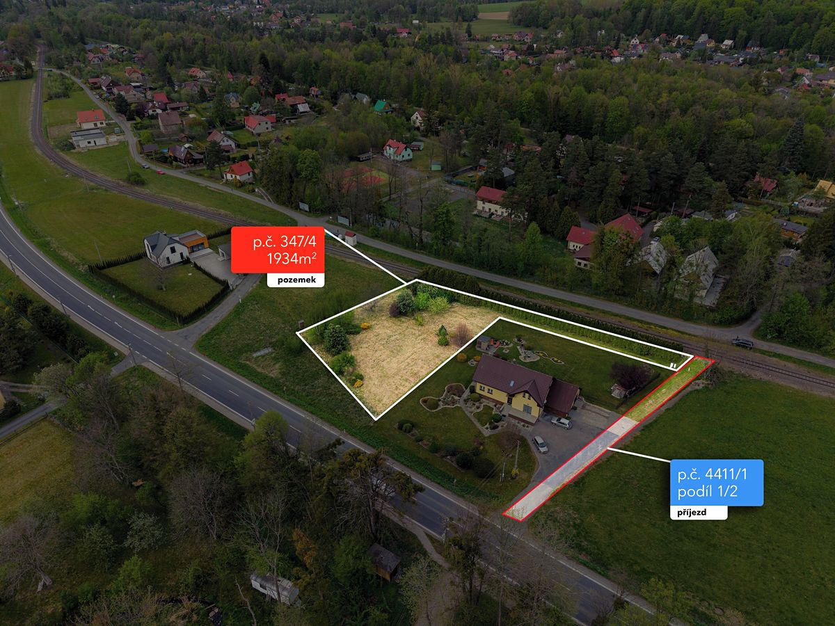Prodej stavebního pozemku 1934 m² – fotografie 2