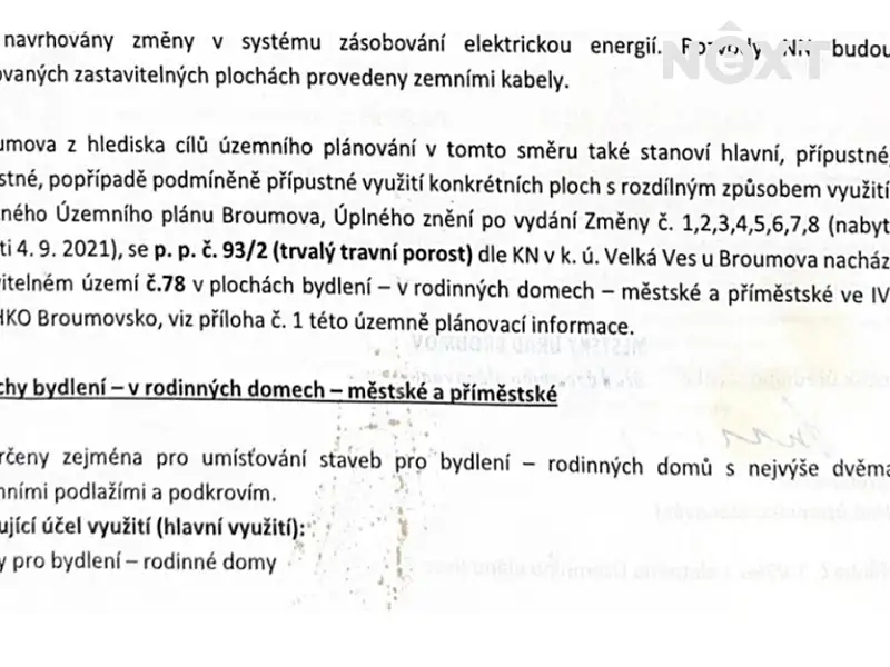 Prodej stavebního pozemku 1915 m², Broumov – náhled fotky 2