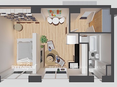 Pronájem bytu 1+kk 45 m²