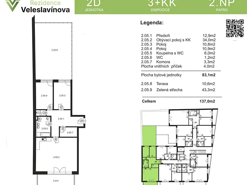 Prodej bytu 3+kk 83 m², Brno – náhled fotky 2