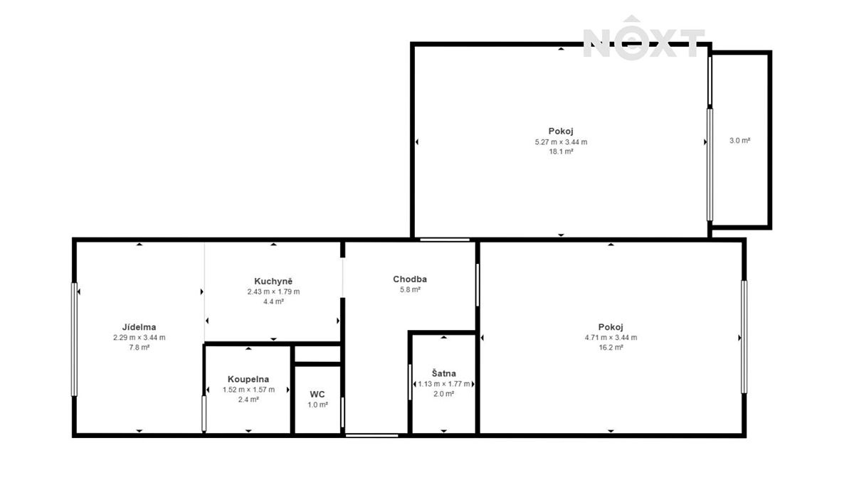 Pronájem bytu 2+1 61 m² – fotografie 5