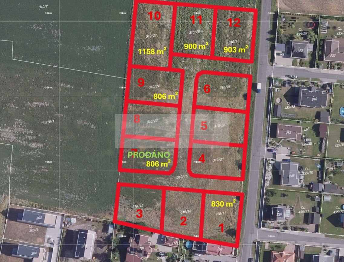 Prodej stavebního pozemku 806 m²