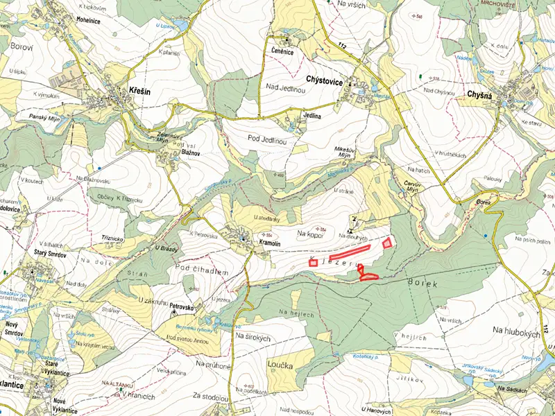 Prodej pole 34400 m², Křešín – náhled fotky 2