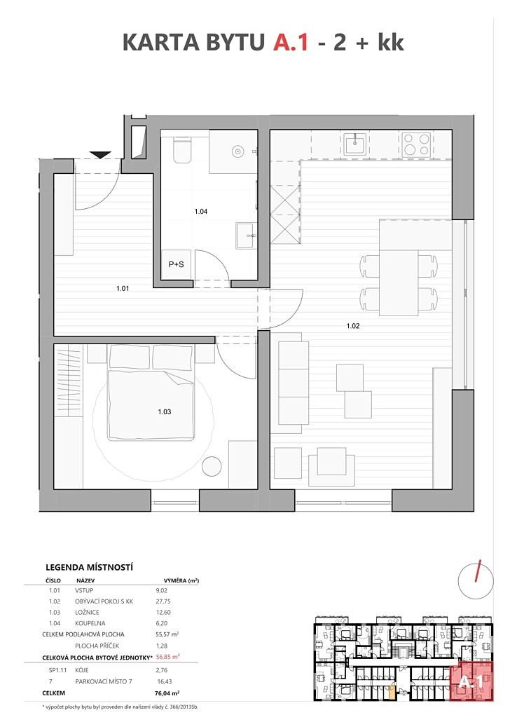 Prodej bytu 2+kk 42 m² – fotografie 2