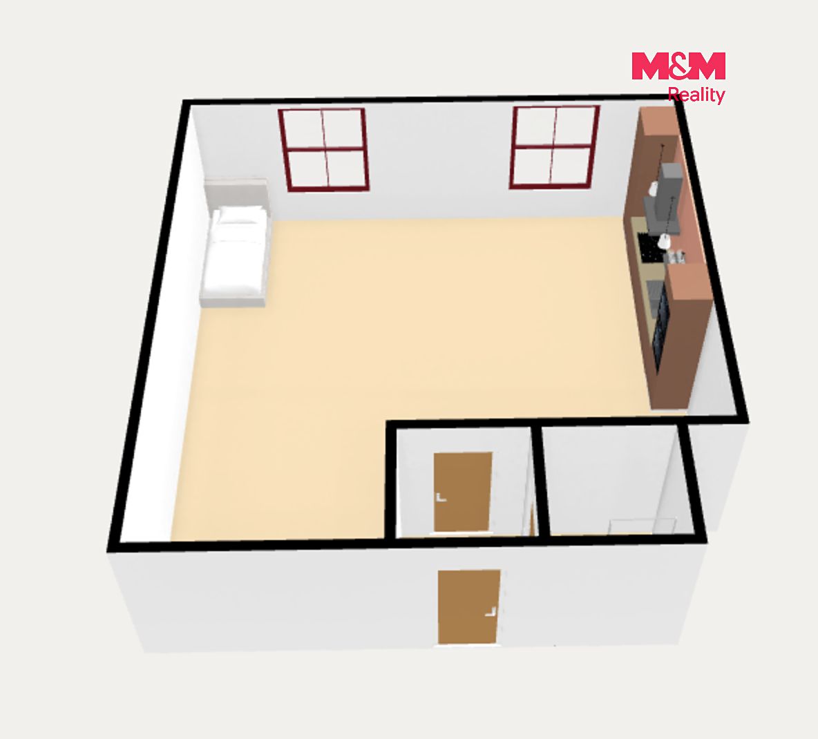 Pronájem bytu 1+kk 33 m² – fotografie 4
