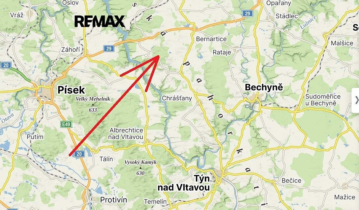 Prodej stavebního pozemku 654 m², Olešná – fotka 1 z 3