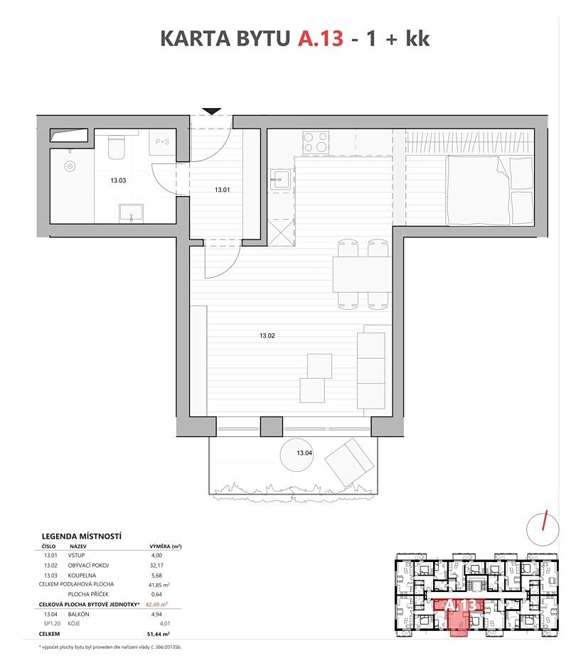 Prodej bytu 1+kk 43 m² – fotografie 2