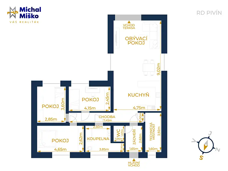 Prodej rodinného domu 153 m², pozemek 943 m², Pivín – náhled fotky 2