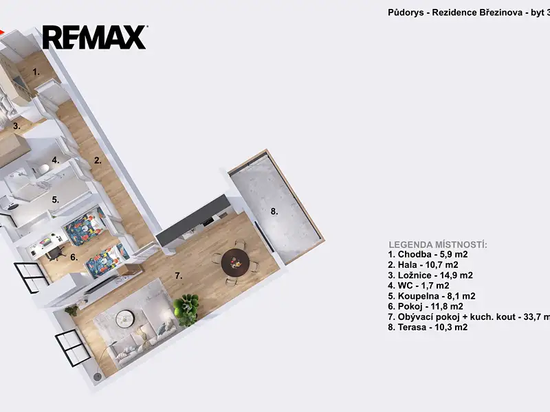 Pronájem bytu 3+kk 86 m², Prostějov – náhled fotky 2
