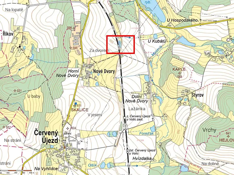Prodej pole 2485 m², Červený Újezd – náhled fotky 3