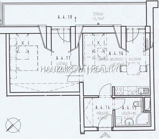 Pronájem bytu 2+kk 58 m² – fotografie 2