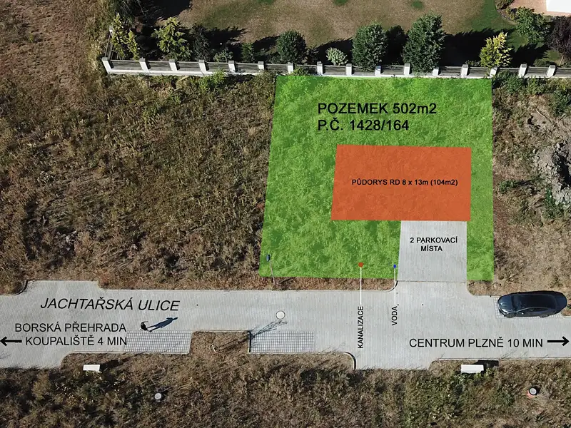 Prodej stavebního pozemku 502 m², Plzeň – náhled fotky 2