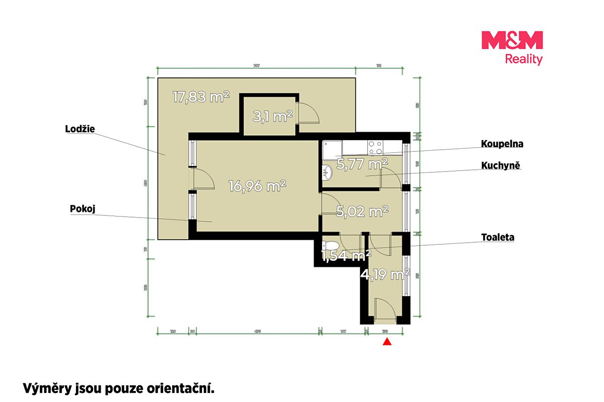 Pronájem bytu 1+1 34 m² – fotografie 3