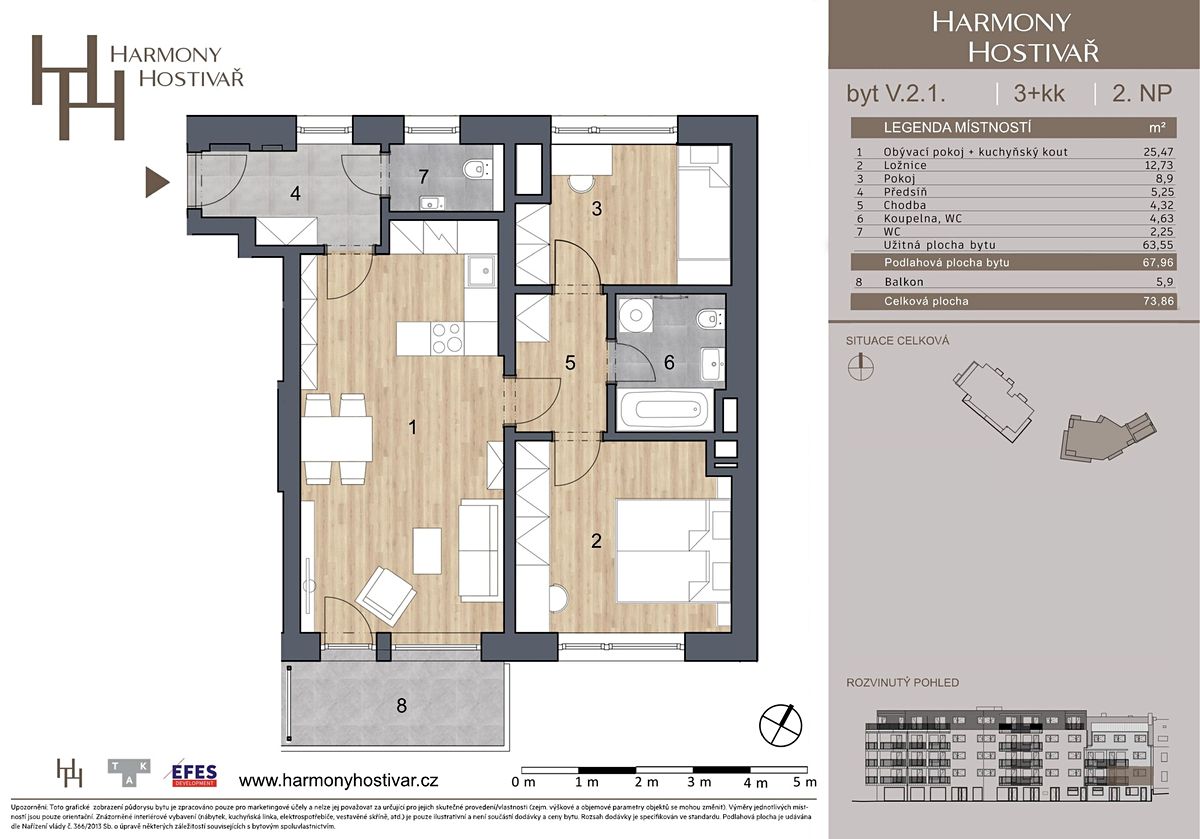 Prodej bytu 3+kk 67 m² – fotografie 4