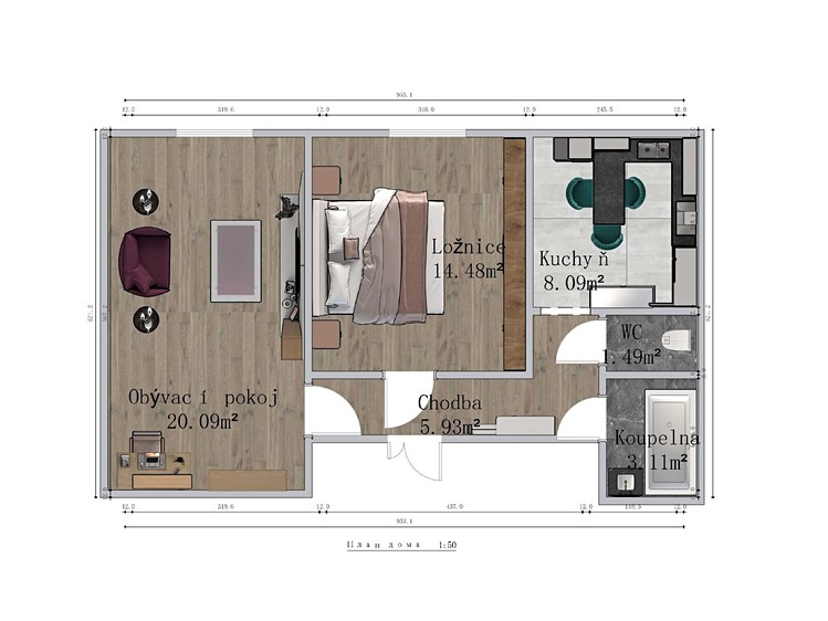 Prodej bytu 2+1, 53 m² (29 z 30)